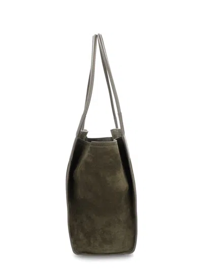 Victoria Beckham Suede Tote Bag Dual Handles In Green