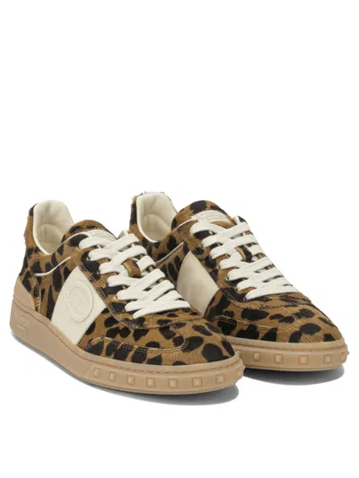 Valentino Garavani Upvillage Leopard Calf Hair Sneakers In Animal Print