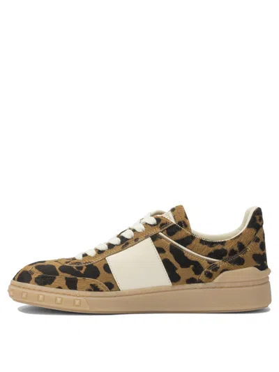 Valentino Garavani Upvillage Leopard Calf Hair Sneakers In Animal Print