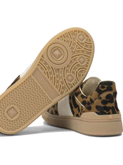 Valentino Garavani Upvillage Leopard Calf Hair Sneakers In Animal Print