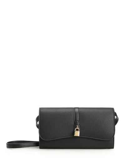 Stella Mccartney Stella Ryder Wallet With Strap Embossed Grainy Eco Alter Mat - Murraya + Vegea Crossbody Bags Black In Black