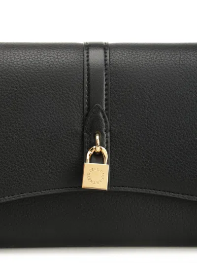 Stella Mccartney Stella Ryder Wallet With Strap Embossed Grainy Eco Alter Mat - Murraya + Vegea Crossbody Bags Black In Black