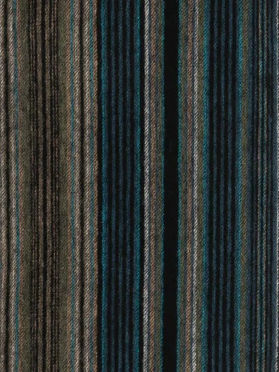 Paul Smith Striped Fringed Scarf In Multi