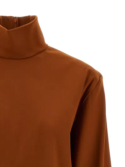 Saint Laurent Structured Shoulder Sweater Sweaters And Cardigans Orange In Brown