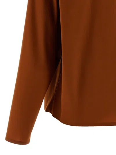 Saint Laurent Structured Shoulder Sweater Sweaters And Cardigans Orange In Brown