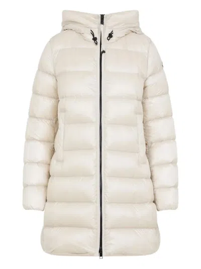 Moncler Suyenne Hooded Mid-length Down Jacket Clothing In White