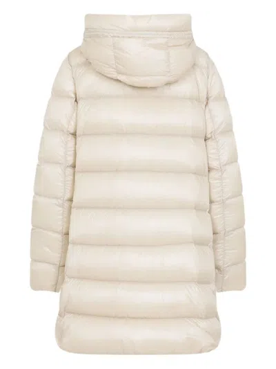 Moncler Suyenne Hooded Mid-length Down Jacket Clothing In White