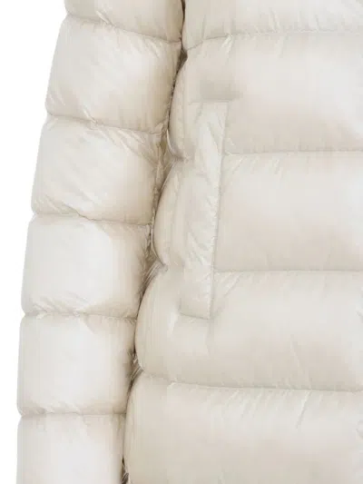 Moncler Suyenne Hooded Mid-length Down Jacket Clothing In White