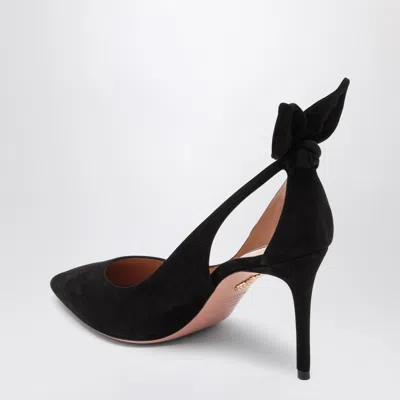 Aquazzura Black Suede Deneuve Pumps In Multi