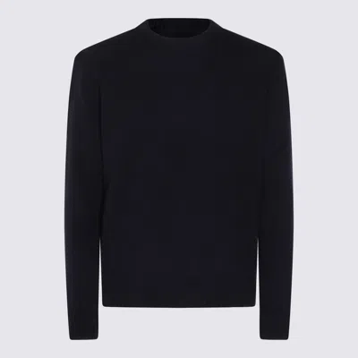 Seven Gauge Dark Blue Wool Knitwear In Blue