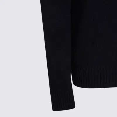 Seven Gauge Dark Blue Wool Knitwear In Blue