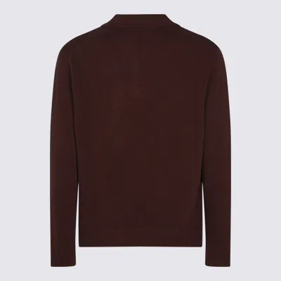 Seven Gauge Dark Brown Wool Knitwear In Brown