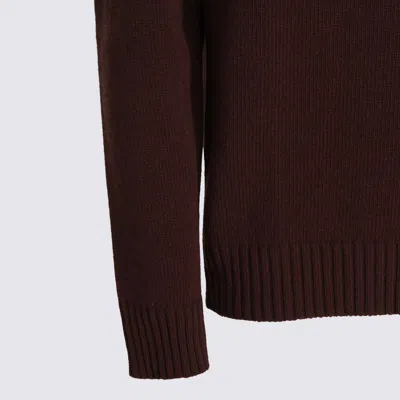 Seven Gauge Dark Brown Wool Knitwear In Brown