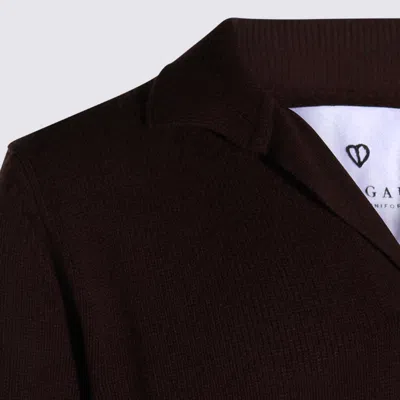 Seven Gauge Dark Brown Wool Knitwear In Brown