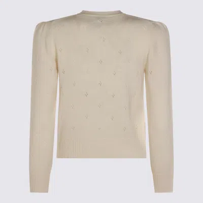 Chloé Wool And Cashmere Fitted Sweater With An Openwork Motif Clothing In Neutral