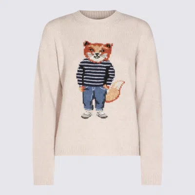 Maison Kitsuné Sweaters Parchment White In Gray