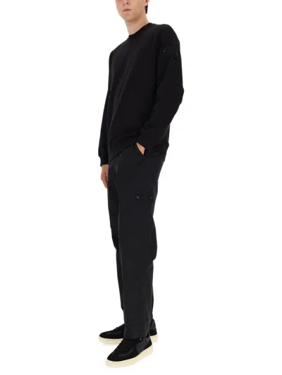 Stone Island Men's Diagonal Fleece Sweatshirt In Black