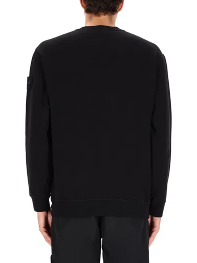 Stone Island Men's Diagonal Fleece Sweatshirt In Black