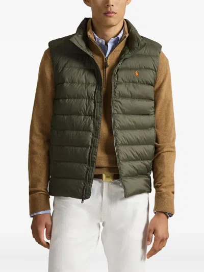 Polo Ralph Lauren Padded Quilted Gilet In Green