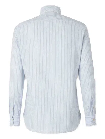 Luigi Borrelli Buttoned Striped Shirt In Blue