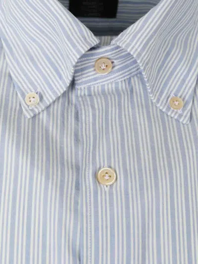 Luigi Borrelli Buttoned Striped Shirt In Blue