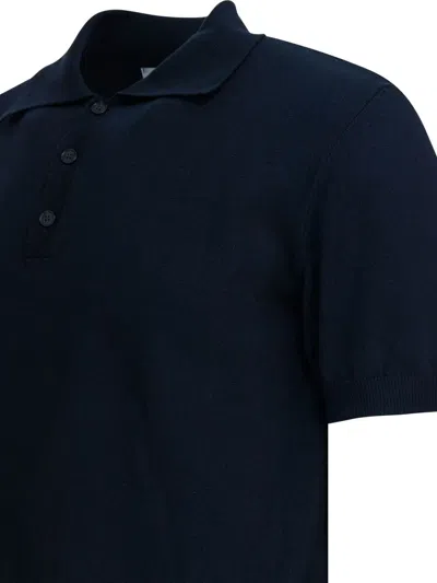 Altum Cotton Polo Shirt In Short Sleeves In Blue
