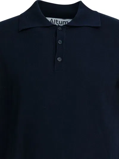 Altum Cotton Polo Shirt In Short Sleeves In Blue