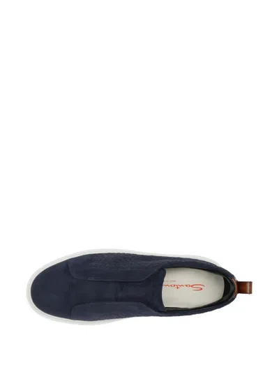 Santoni Woven Suede Slip-on Sneakers In Multi
