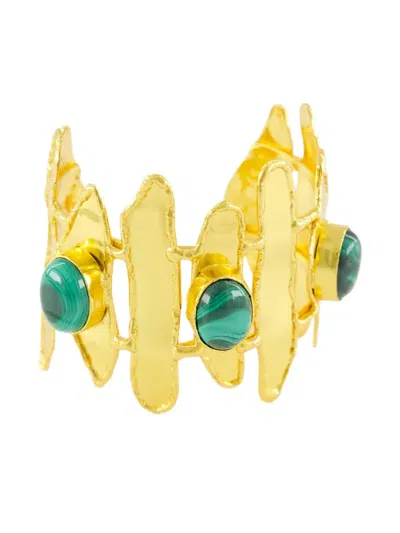 Sylvia Toledano Brutalist Malachite Bracelet In Gold