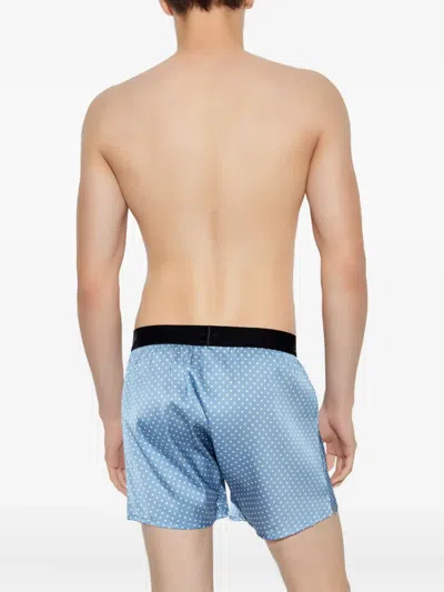 波点图案真丝四角裤