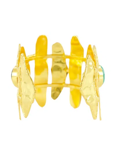 Sylvia Toledano Brutalist Malachite Bracelet In Gold