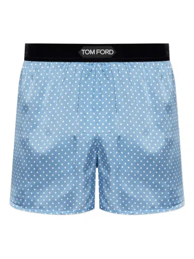 波点图案真丝四角裤