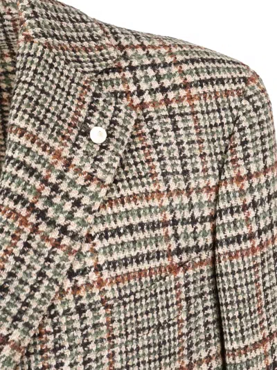 Luigi Bianchi Mantova Checked Button Blazer In Multi