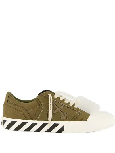 Off-white Vulcanised Tag-detail Sneakers In Green