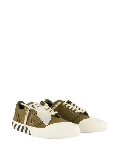 Off-white Vulcanised Tag-detail Sneakers In Green