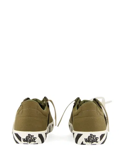 Off-white Vulcanised Tag-detail Sneakers In Green