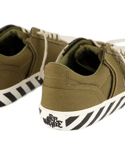 Off-white Vulcanised Tag-detail Sneakers In Green