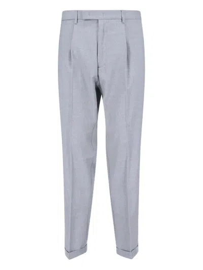 Cruna Straight-leg Grey Trousers With Structured Waistband In Gray