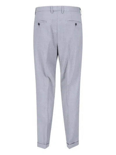 Cruna Straight-leg Grey Trousers With Structured Waistband In Gray