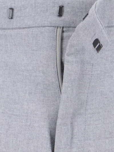 Cruna Straight-leg Grey Trousers With Structured Waistband In Gray