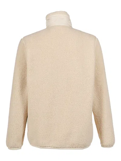 Moncler Teddy-effect Fleece Sweatshirt With Zip And Pocket In Nude
