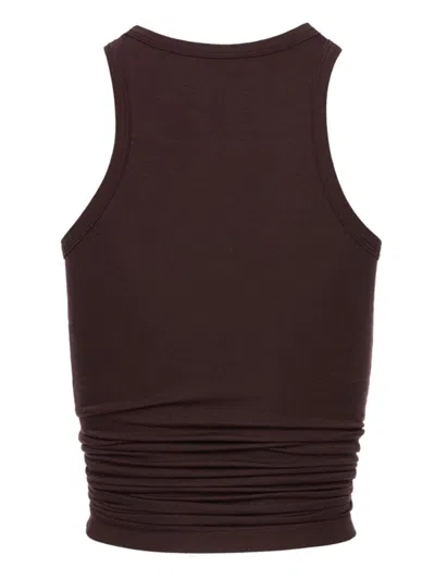 Magda Butrym Tank Top With Knot In Brown