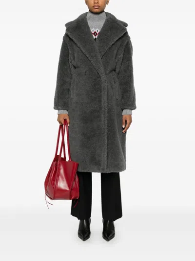 Max Mara Teddy Wool Coat In Gray