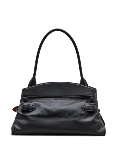 Marc Jacobs The Satchel Leather Tote Bag In Black
