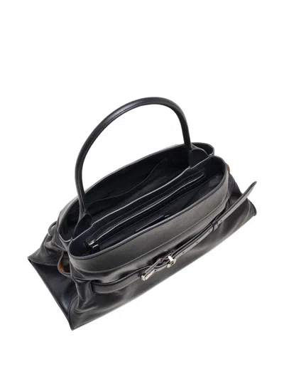 Marc Jacobs The Satchel Leather Tote Bag In Black