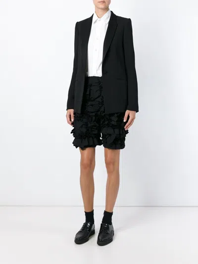 Comme Des Garçons Knee Length Ruffled Design Shorts In Black
