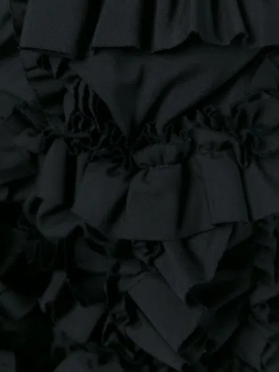 Comme Des Garçons Knee Length Ruffled Design Shorts In Black