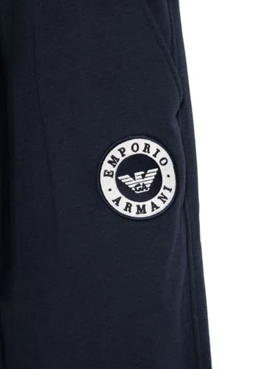 Emporio Armani Relaxed Trousers With Cuffed Hem And Pockets In Blue