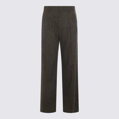 Isabel Marant Grey Wool Lisetta Gz Pants In Brown