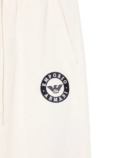 Emporio Armani Logo-embroidered Track Pants In White